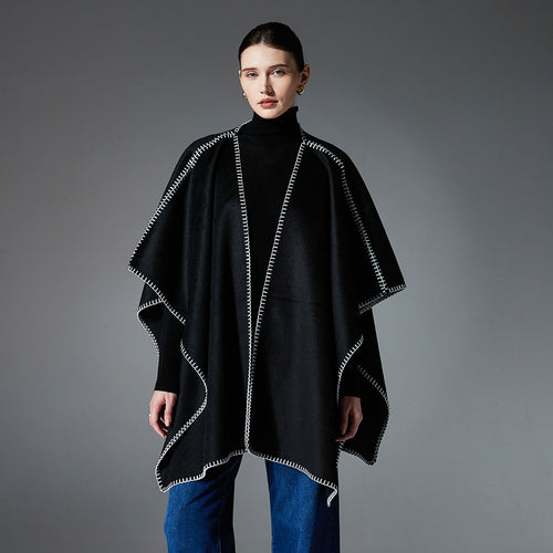 Women's Black Shawl — Lightweight Cotton Shawl for Summer Layering