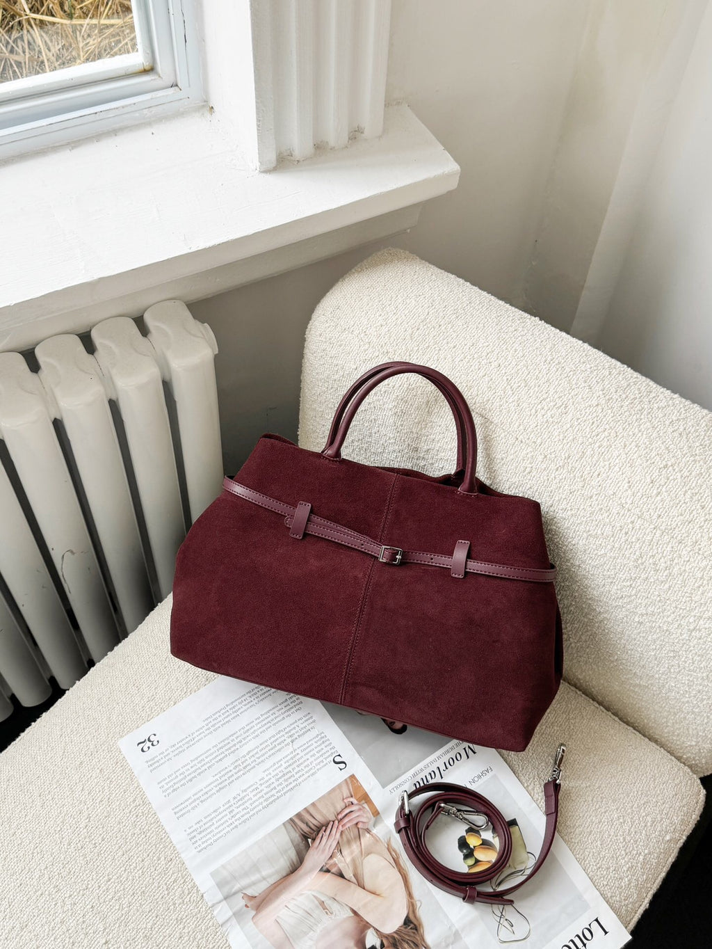 Suede Crossbody Bag