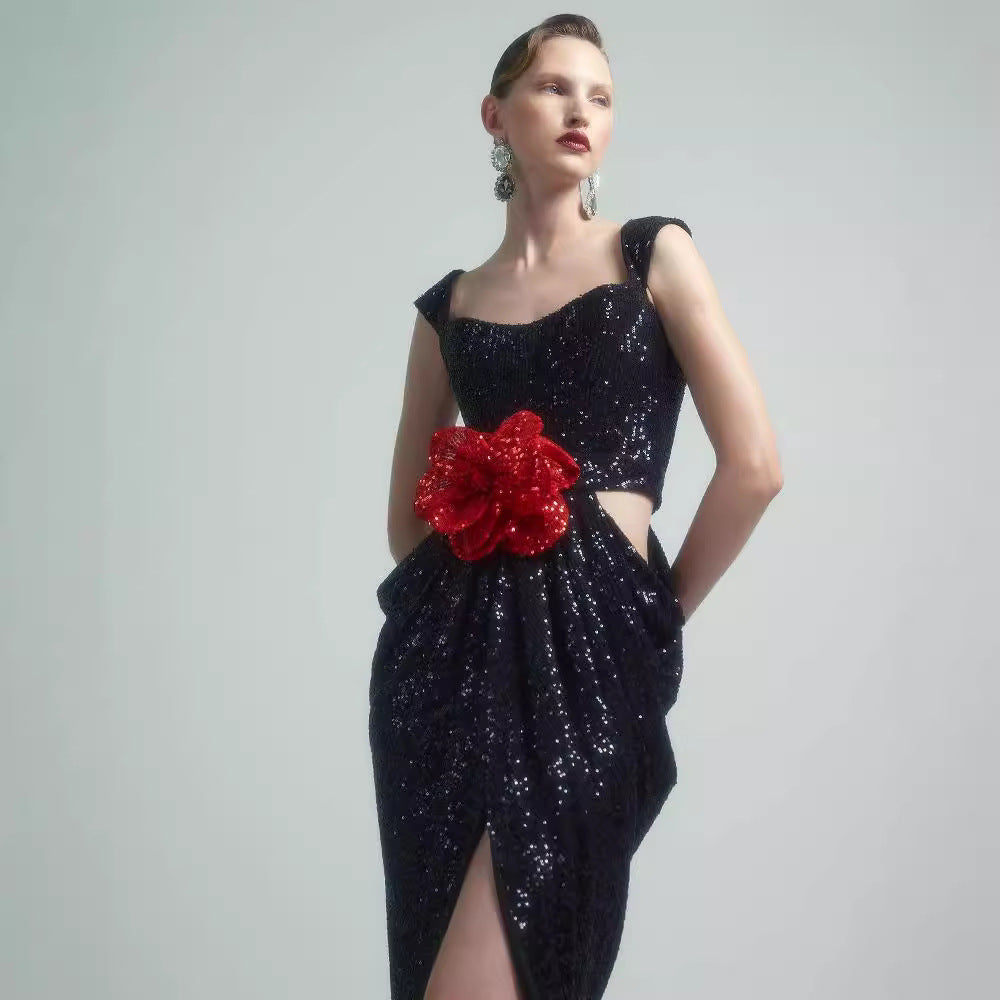 Black Paillette Dress