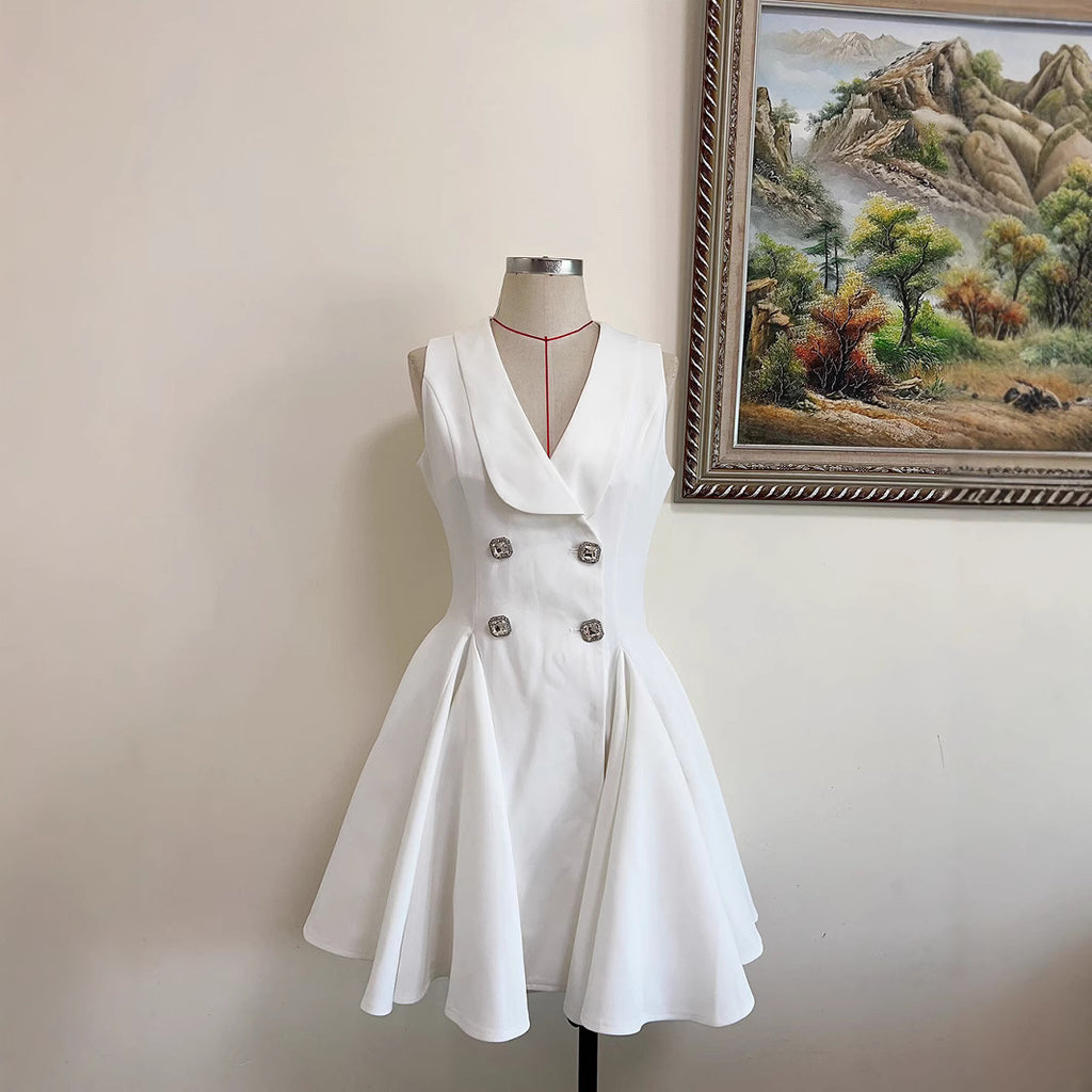 Lapel Tight Tank Dress
