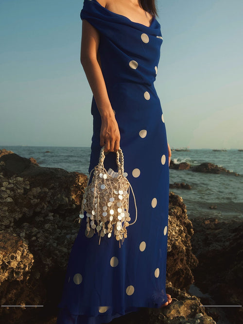 Women's Compact Woven Clutch Bag — Sparkle Party Clutch for Weddings and Dates
