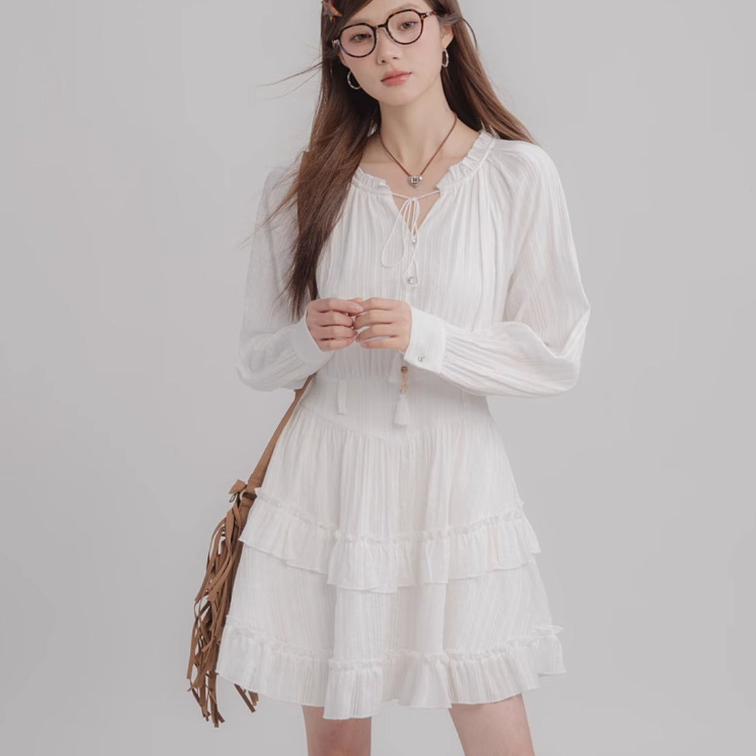 White Tassel Dress