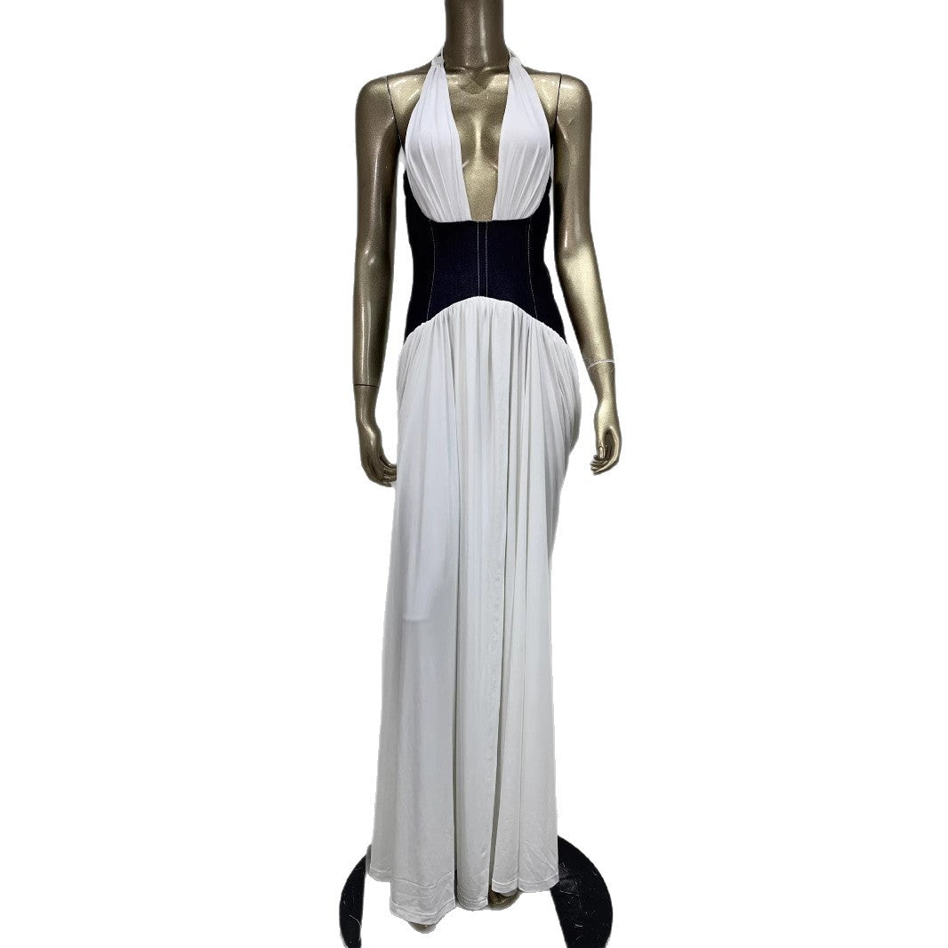 White Deep V Dress II
