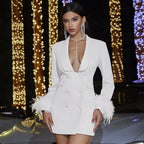 White Deep V Dress III